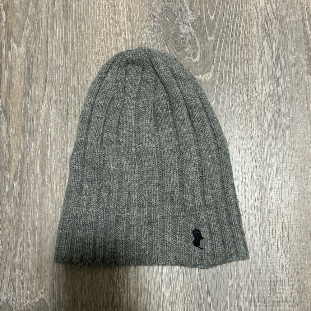 Polo Ralph Lauren Mens Gray Wool Beanie Hat One Size Knit
